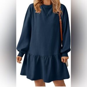 Navy Blue Long Sleeve Dress